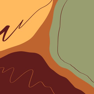 Terracotta Art Print Abstract Modern Dijital Resim Moda İskandinav Stili Renk Soyutlama Poster Çağdaş Baskı Yanık Turuncu Vektör İllüstrasyon