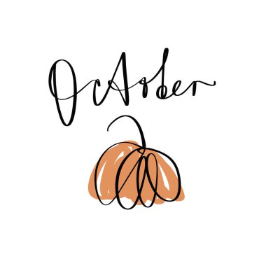 Mutlu Cadılar Bayramı Vektör İllüstrasyonu Web Hilesi ya da Şeker Mektupları Posteri ya da Beyaz Balkabağı Silueti Üzerine Kartpostal Klibi