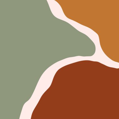 Terracotta Art Print Abstract Modern Dijital Resim Moda İskandinav Stili Renk Soyutlama Poster Çağdaş Baskı Yanık Turuncu Vektör İllüstrasyon