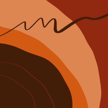 Terracotta Art Print Abstract Modern Dijital Resim Moda İskandinav Stili Renk Soyutlama Poster Çağdaş Baskı Yanık Turuncu Vektör İllüstrasyon