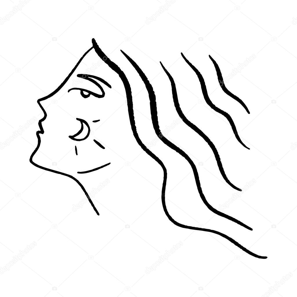 Line art woman. Self love and care concept. Continuous line drawing, fashion, beauty care minimalist vector, girl pretty face illustration. Perfect for t-shirt print.