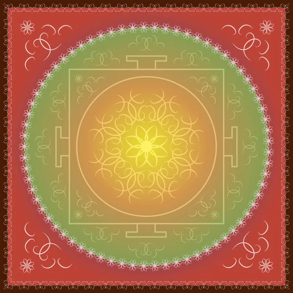 Indyjski orientalne ornament mandala. — Wektor stockowy