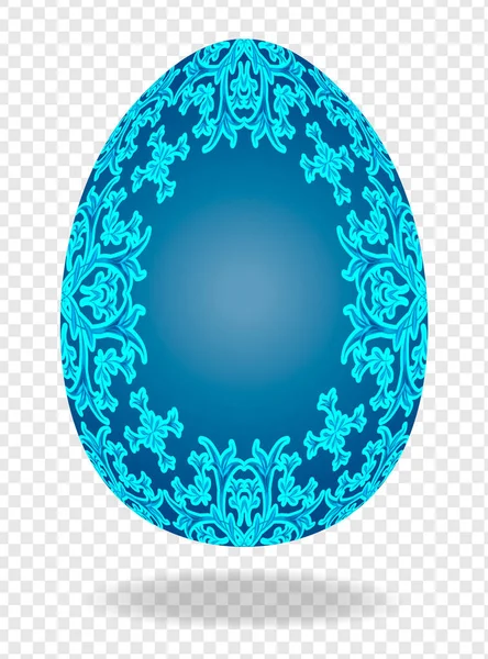 Синее Окрашенное Пасхальное Яйцо Рисунком Лилий Местом Текста Изображения Векторная — стоковый вектор