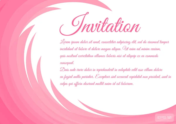 La tarjeta de invitación está decorada con curlicues florales. Vector — Archivo Imágenes Vectoriales