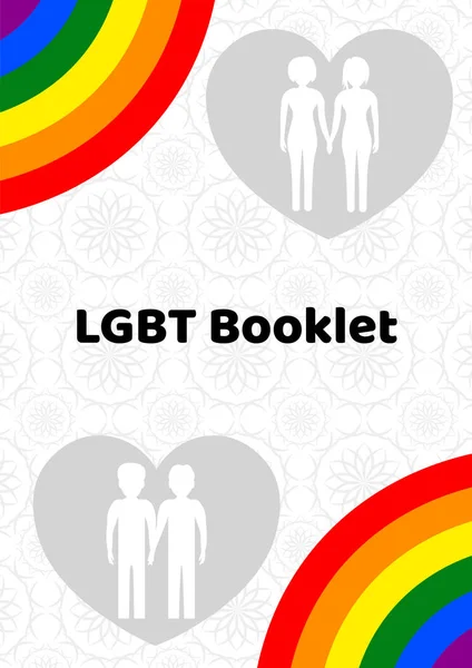 A4 formatı beyaz bir arka plan üzerinde bir gökkuşağı tarzında dekore edilmiştir. Lgbt ailesinin bayrak afiş teması. — Stok Vektör