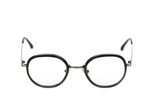Closed Eyeglasses Black Frame Isolated White Background — Stock Photo, Image