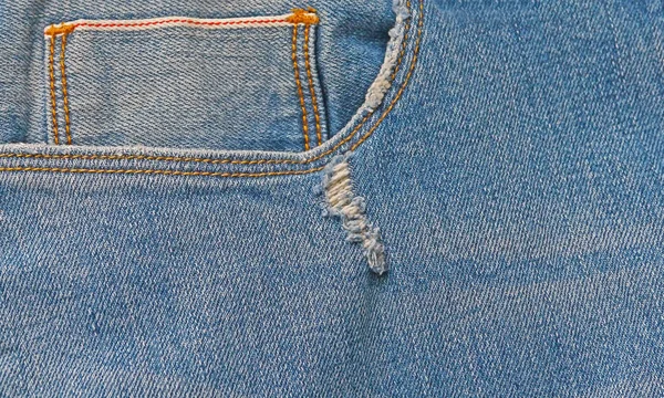 Feche Bolso Textura Jean Azul Fundo — Fotografia de Stock