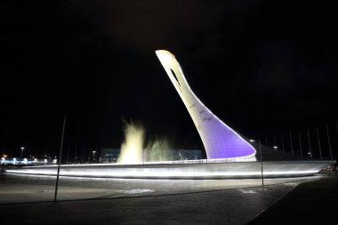 Olimpiyat meşalesinin Olympic Park kapta 2014 Kış Olimpiyatları ana çekim olduğunu