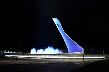 Olimpiyat meşalesinin Olympic Park kapta 2014 Kış Olimpiyatları ana çekim olduğunu