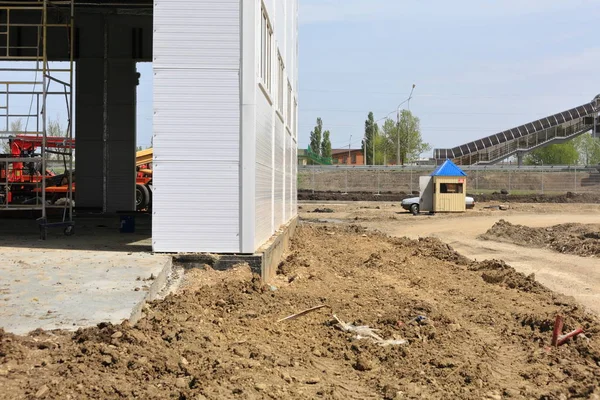 Het Proces Van Bouw Lancering Van Een Groot Logistiek Centrum — Stockfoto