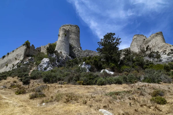 Ruiny Zamku Kantara Wysoko Górach Karpasia Północno Wschodniej Części Cypru — Zdjęcie stockowe
