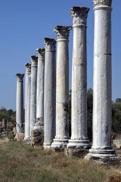 Ruin Salaminy Brat Siostra Republiki Cypru Północnego Trnc Ruiny Rzymskie — Zdjęcie stockowe