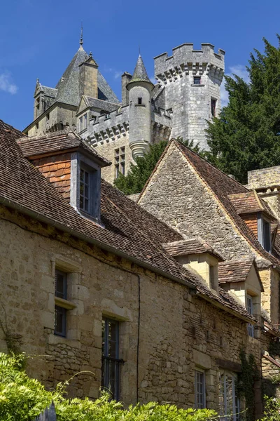 Chateau Montfort Ett Slott Fransk Kommunen Vitrac Regionen Dordogne Frankrike — Stockfoto