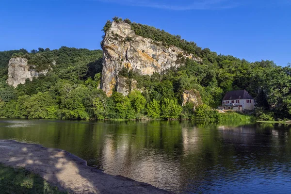 Paesaggio Panoramico Sul Fiume Dordogna Nella Regione Nouvelle Aquitania Francia — Foto Stock