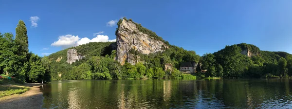 Scenic landscape on the Dordogne River in the Nouvelle-Aquitaine region of France