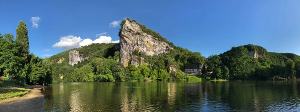 Paisagem Panorâmica Rio Dordonha Região Nouvelle Aquitaine França — Fotografia de Stock