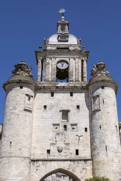 Puerta Del Reloj Puerto Rochelle Costa Región Poitou Charentes Francia — Foto de Stock