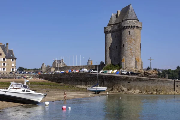 Lågvatten Den Tur Solidor Storstadshamn Solidor Den Port Saint Malo — Stockfoto