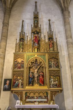 İç Gotik tarzı St Martin's Katedrali'nin Slovakya Bratislava şehir.