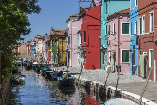 Øen Burano Den Venetianske Lagune Nær Venedig Italien Kendt Sin - Stock-foto