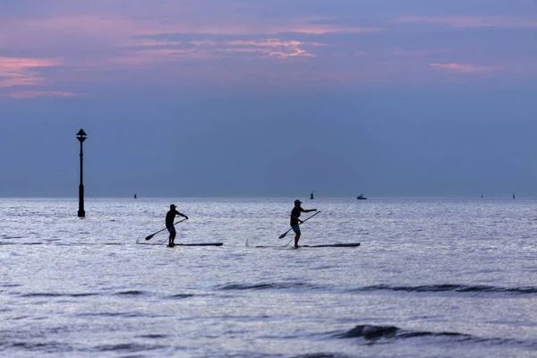 Duinkerke Frankrijk Stand Paddle Surfen Stand Paddle Boarding Een Uitloper — Stockfoto