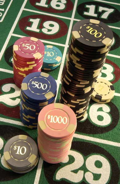 Stacks Gambling Chips Casino Las Vegas Usa — Stock Photo, Image