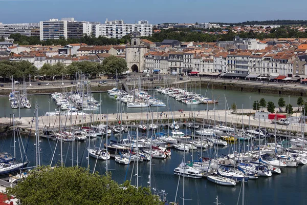 Vysoké Úrovni Pohled Vieux Port Rochelle Pobřeží Regionu Poitou Charentes — Stock fotografie