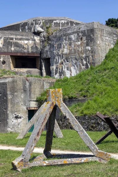 Old World War Two fortifications in the port of St Malo in the Brittany region of northwest France.