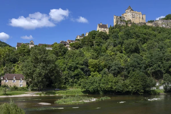 Castello Castelnaud Alto Sopra Fiume Dordogna Nella Regione Della Dordogna — Foto Stock