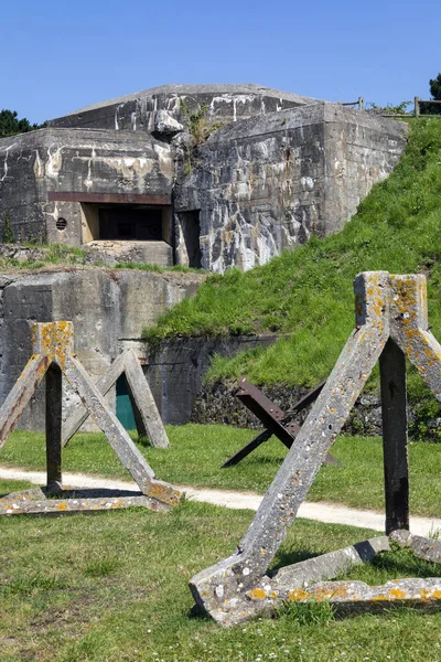 Old World War Two fortifications in the port of St Malo in the Brittany region of northwest France.
