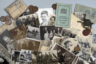 Genealogy - Family History - Old family photographs dating from around 1890 up to about 1950. clipart