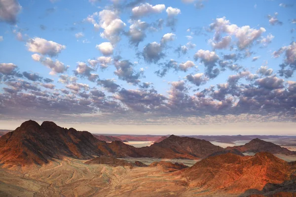 Luftaufnahme Der Morgensonne Über Der Namib Wüste Namibia — Stockfoto
