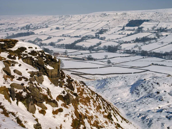 Kış Manzarası Içinde North York Moors Milli Parkı Kuzey Yorkshire — Stok fotoğraf