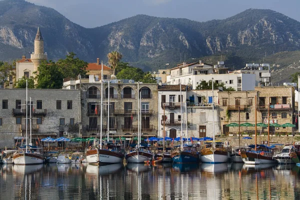 Kyrenia Harbor Início Manhã República Turca Norte Chipre — Fotografia de Stock