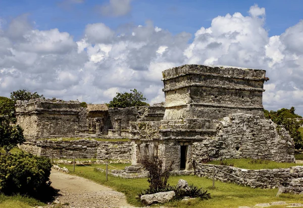 Las Antiguas Ruinas Precolombinas Templo Maya Tulum Cerca Cancún Península —  Fotos de Stock