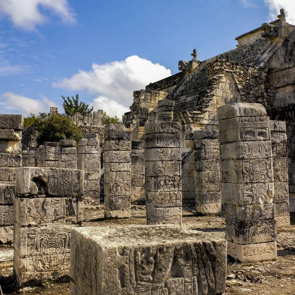 Prekolumbijskich Ruin Świątyni Majów Chichen Itza Półwyspie Jukatan Meksyku — Zdjęcie stockowe