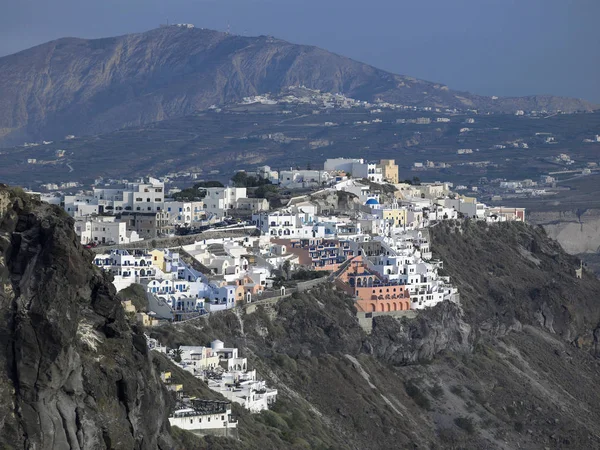 Klif Góry Miasta Thira Greckiej Wyspie Santorini — Zdjęcie stockowe