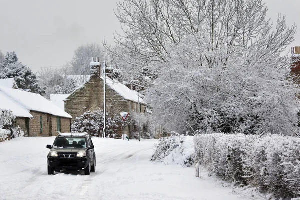 Winterschnee in North yorkshire - Vereinigtes Königreich — Stockfoto