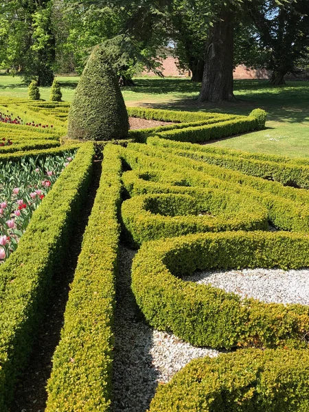 Офіційний сад на Слесміщеній будинок-Йоркшир-Англія, — стокове фото