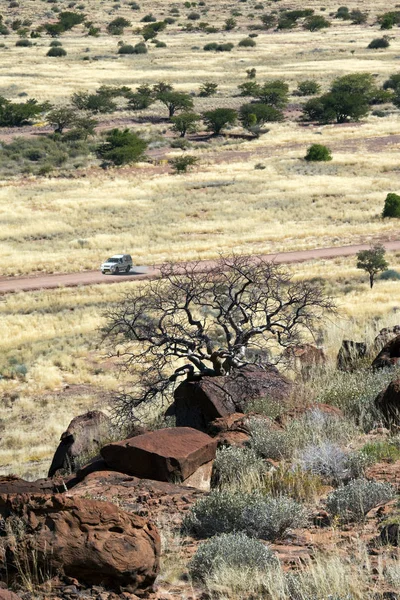 Pouštní cesta-Damaraland v Severní Namibii — Stock fotografie