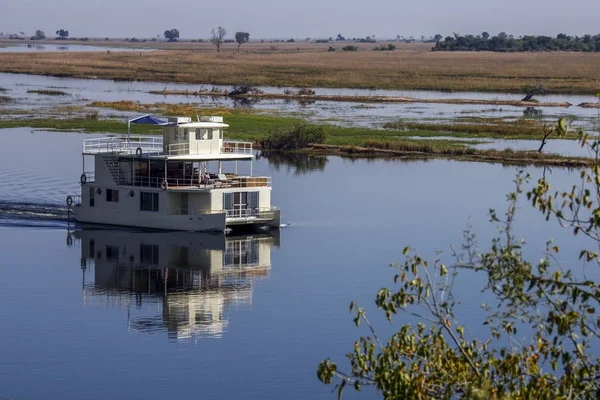 Husbåt på Chobe älv-Botswana — Stockfoto