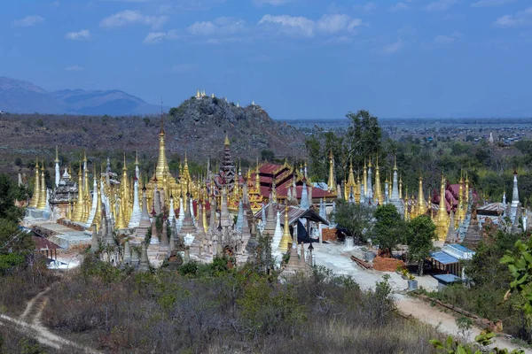 Buddhist Temple of Shwe Inn Thein Paya - Ithein - Myanmar — Stock Photo, Image