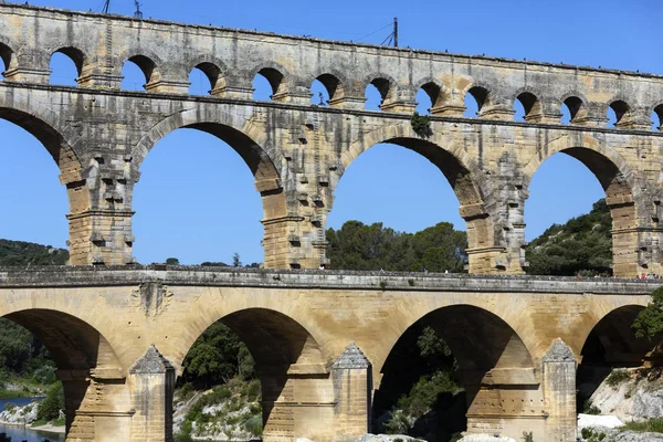 Pont du Gard-Rzymski akwedukt-Francja — Zdjęcie stockowe