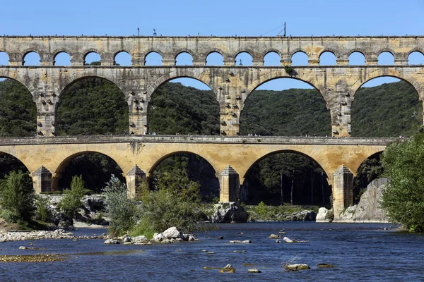 Pont du Gard-Rzymski akwedukt-Francja — Zdjęcie stockowe