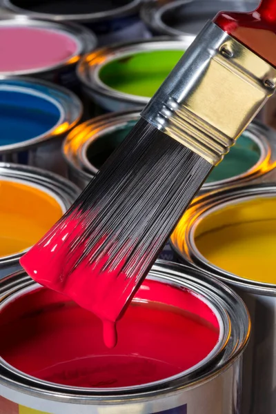 Diseño Interiores Pinturas Coloridas Emulsión Base Agua Utilizadas Pintura Decoración — Foto de Stock