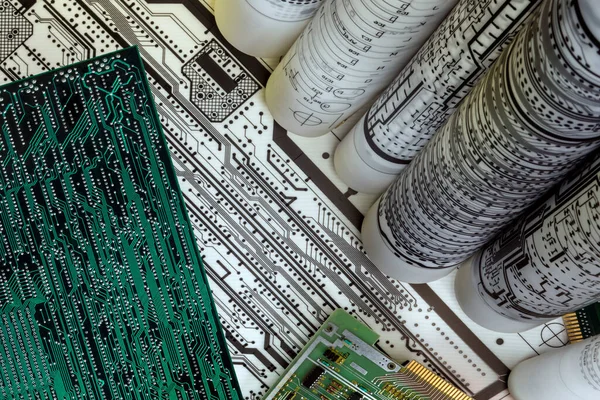 Electrónica Diseño Placas Circuitos Impresos —  Fotos de Stock