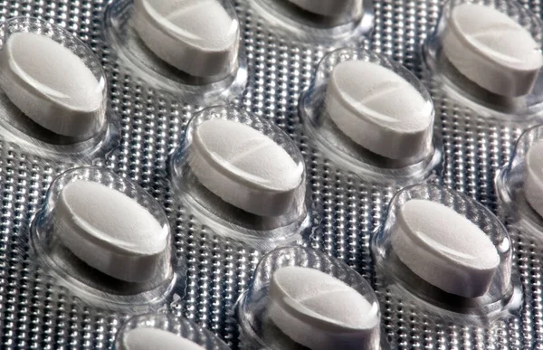 Medicine Tablets Foil Backed Packaging — Stock Photo, Image