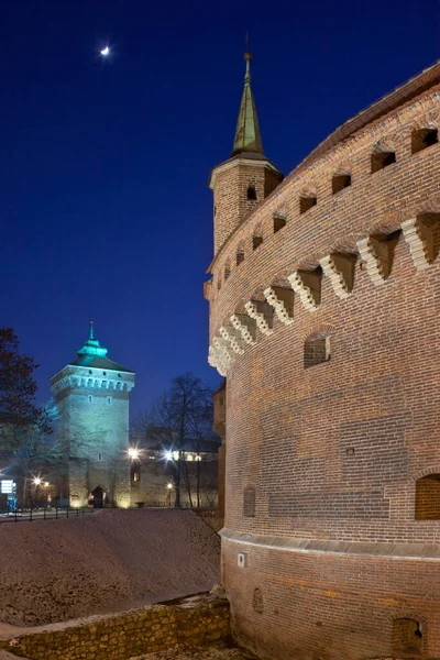 Barbican Cracovia Polonia Tratta Bastione Circolare Costruito Nel 1498 Originariamente — Foto Stock