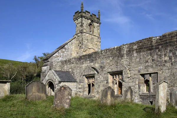 Kuzey Yorkshire Ngiltere Deki Wharram Percy Deki Martins Ortaçağ Kilisesi — Stok fotoğraf