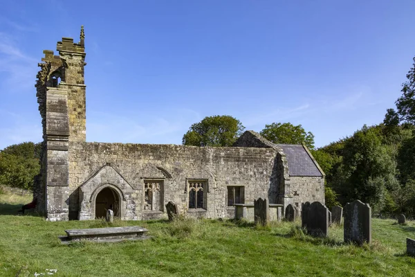 Ruinen Der Mittelalterlichen Kirche Martins Wharram Percy North Yorkshire Großbritannien — Stockfoto